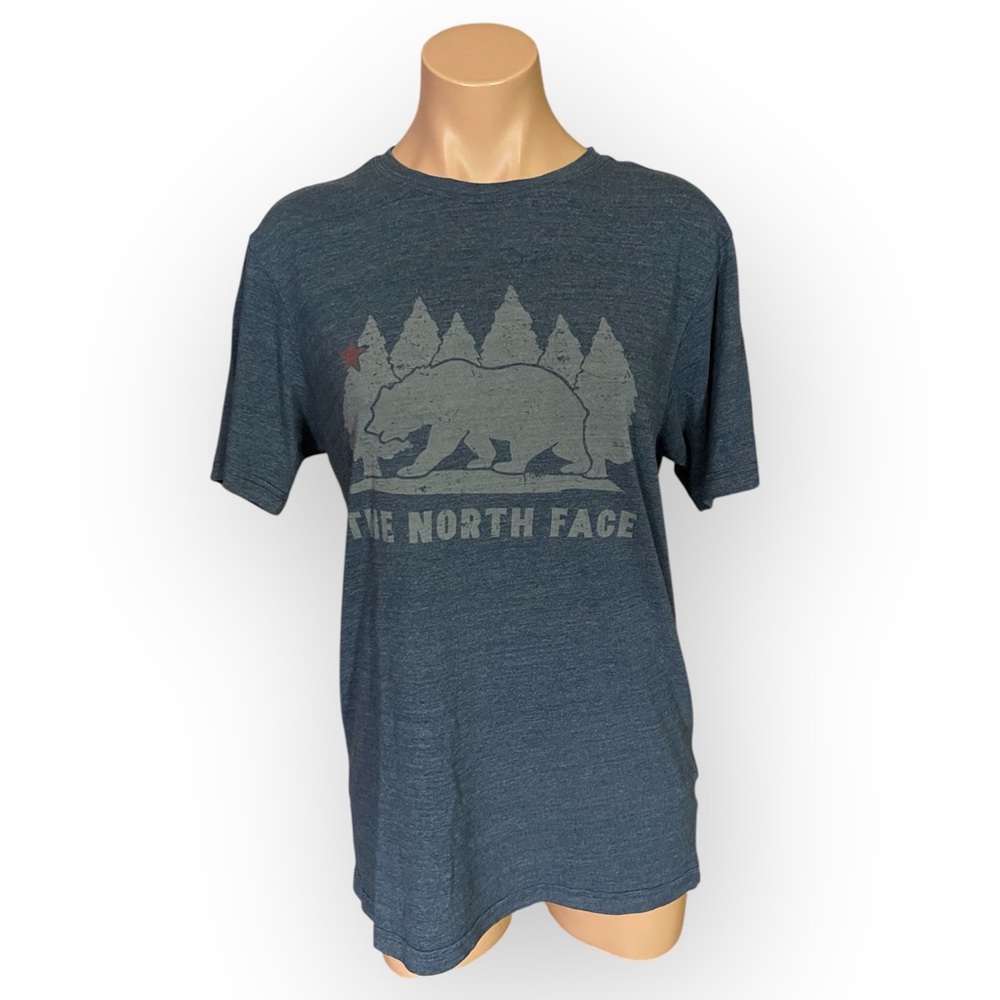 The North Face Men’s Slim Fit Small Blue Graphic Print Short Sleeve T-Shirt